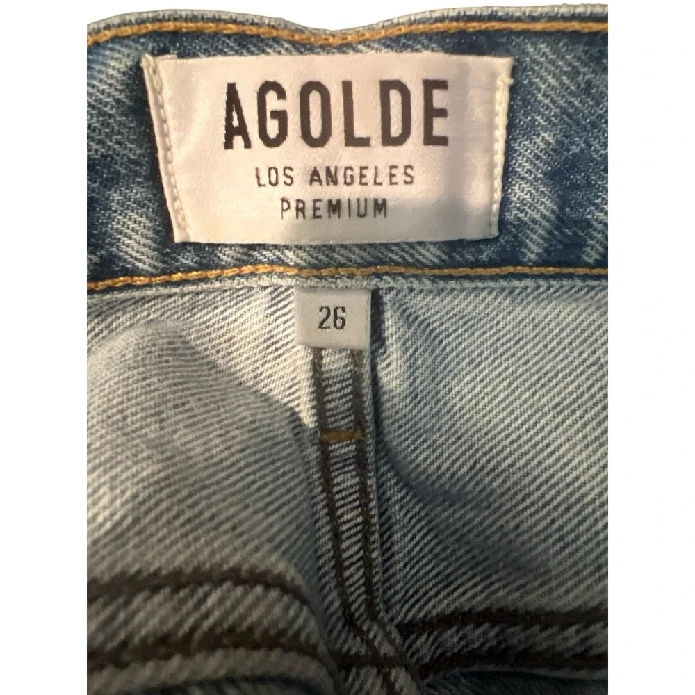 Agolde Women's Size 26 Light Blue Denim Shorts Frayed Distressed‎ High Wisted